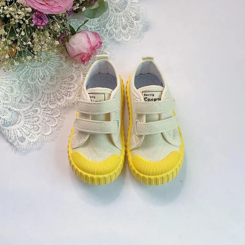2023 New Boys Girls Baby Canvas Shoes Non-slip Soft Cute Kids Canvas Shoes Boys Girls Toddler Sneakers Childrens Casual Shoes