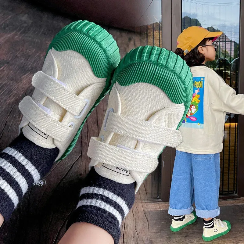 2023 New Boys Girls Baby Canvas Shoes Non-slip Soft Cute Kids Canvas Shoes Boys Girls Toddler Sneakers Childrens Casual Shoes