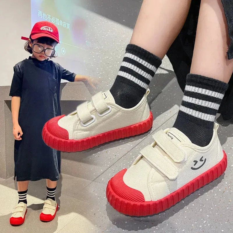 2023 New Boys Girls Baby Canvas Shoes Non-slip Soft Cute Kids Canvas Shoes Boys Girls Toddler Sneakers Childrens Casual Shoes