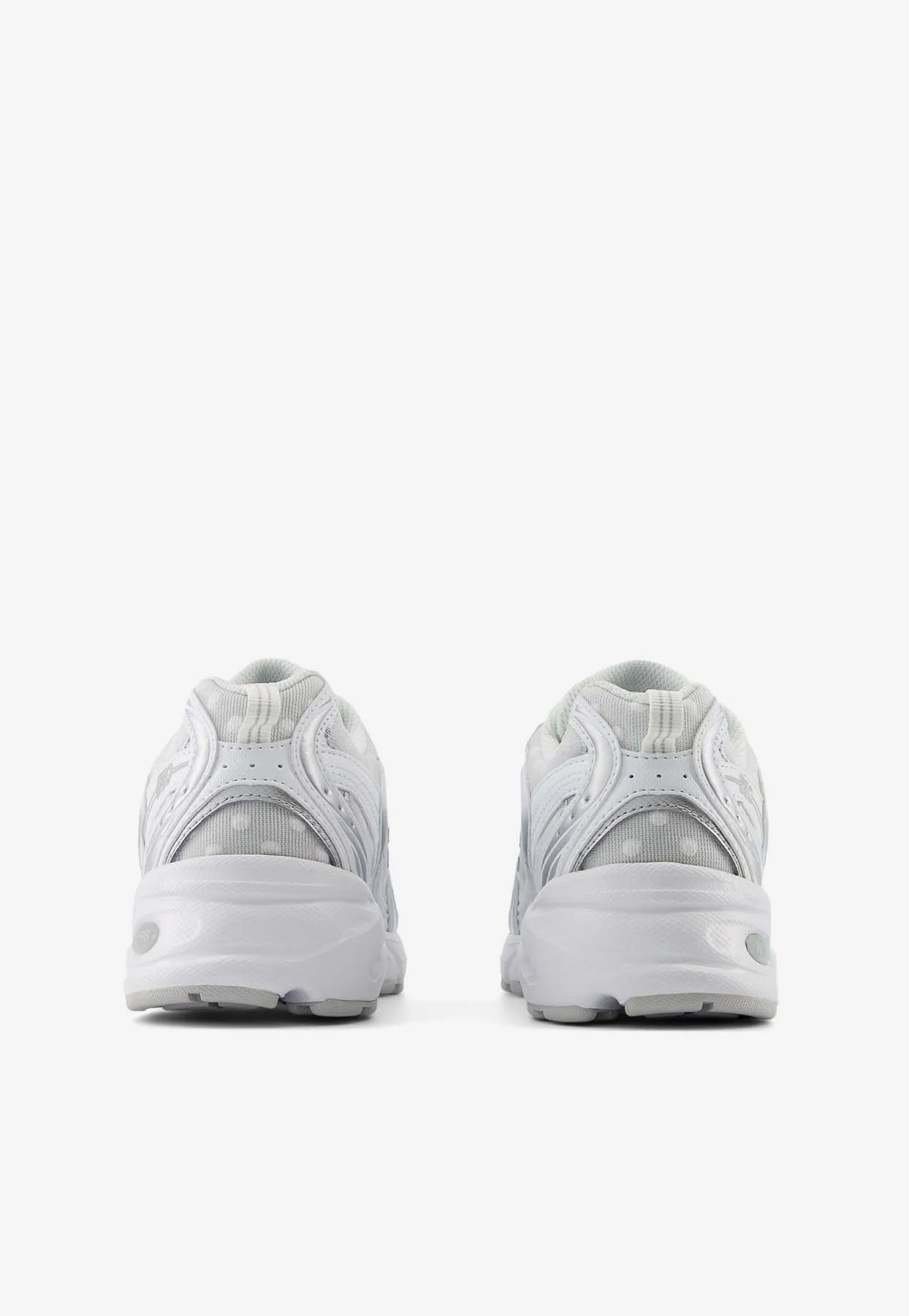 530 Low-Top Sneakers in White with Silver Metallic