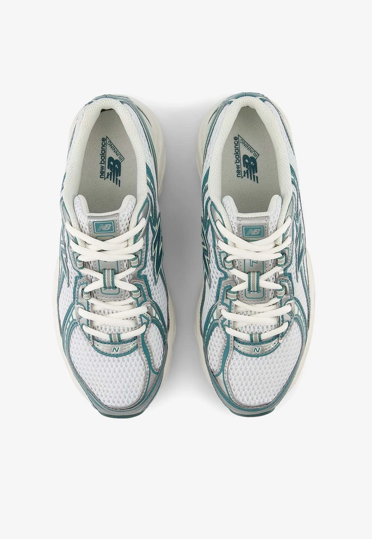 740 Low-Top Sneakers in White with Marsh Green and Sea Salt