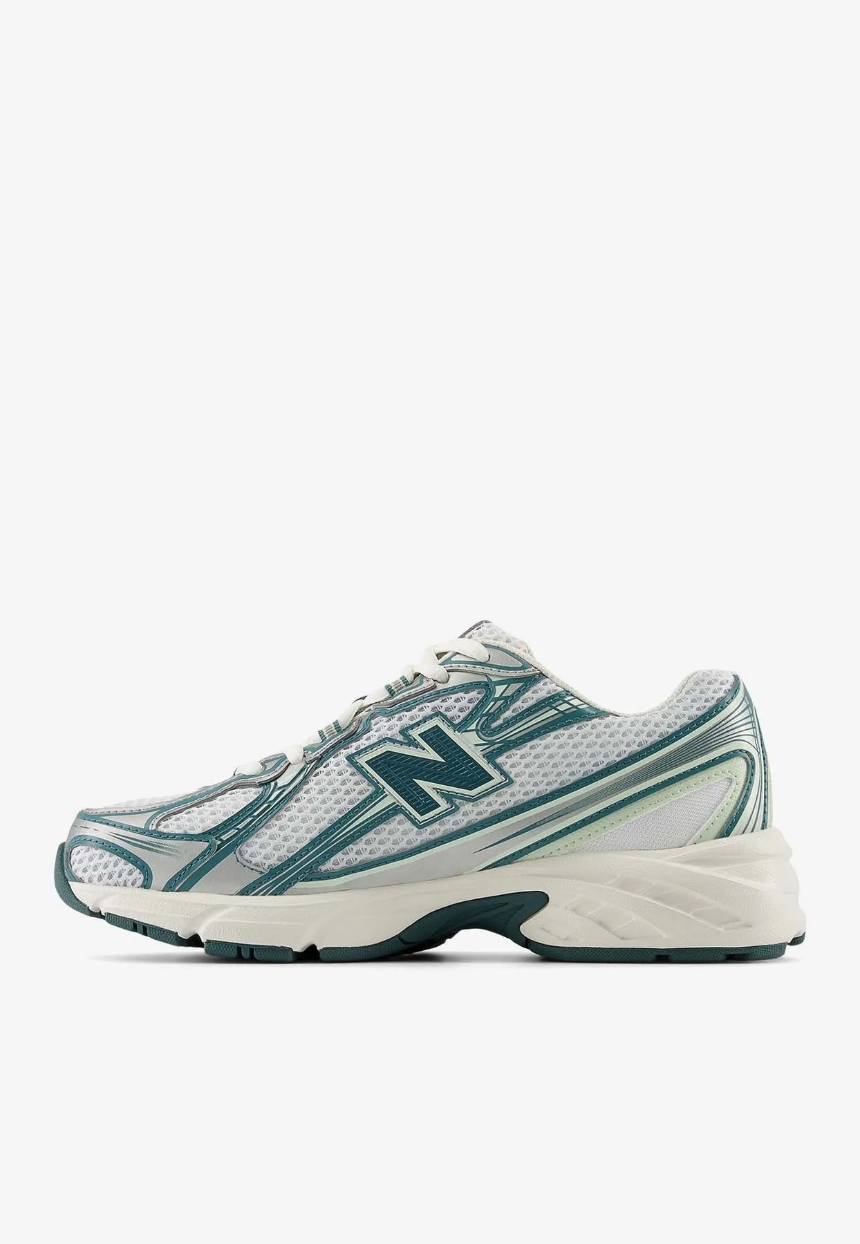 740 Low-Top Sneakers in White with Marsh Green and Sea Salt