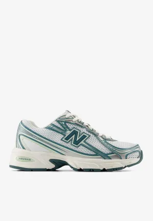740 Low-Top Sneakers in White with Marsh Green and Sea Salt