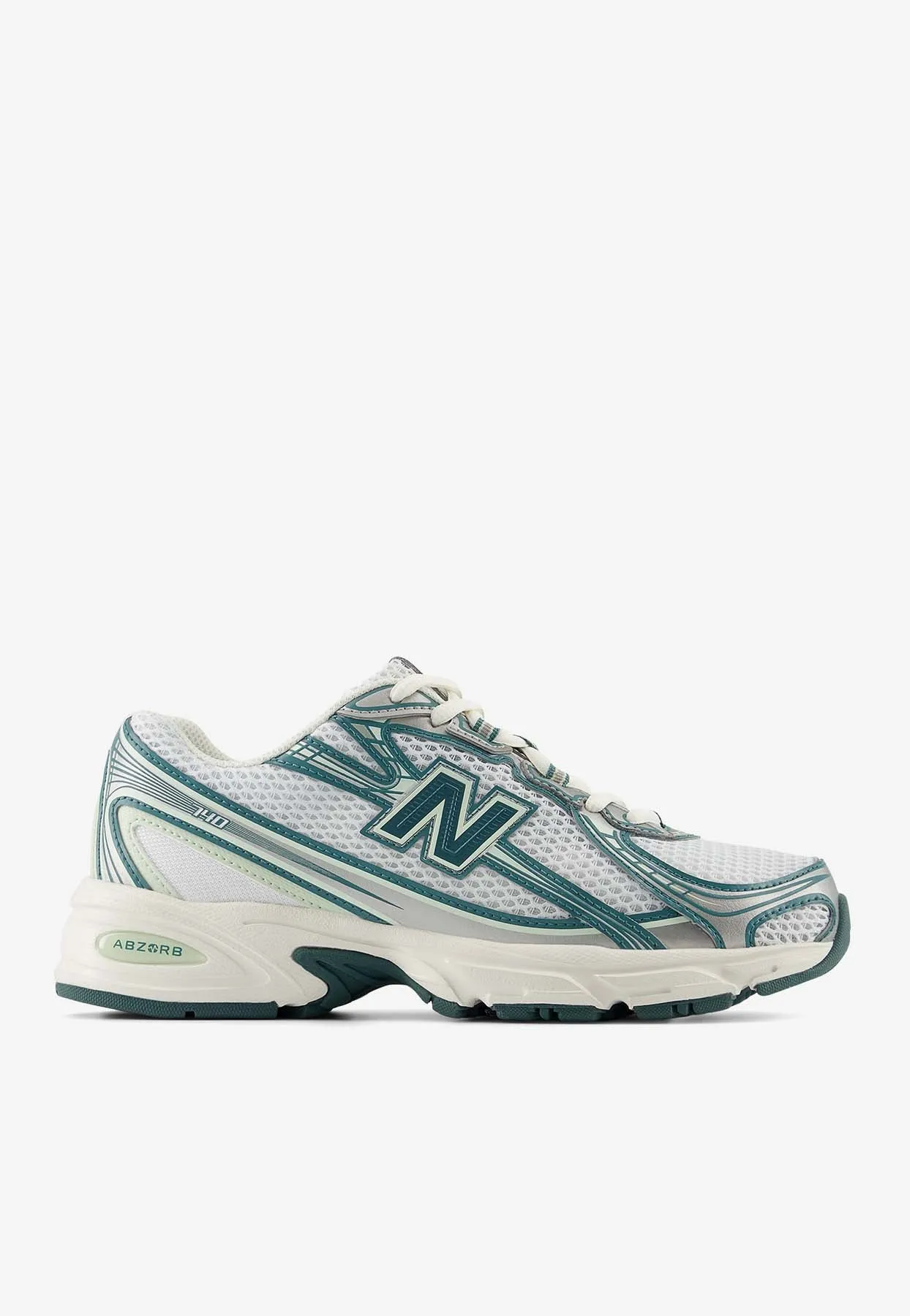 740 Low-Top Sneakers in White with Marsh Green and Sea Salt