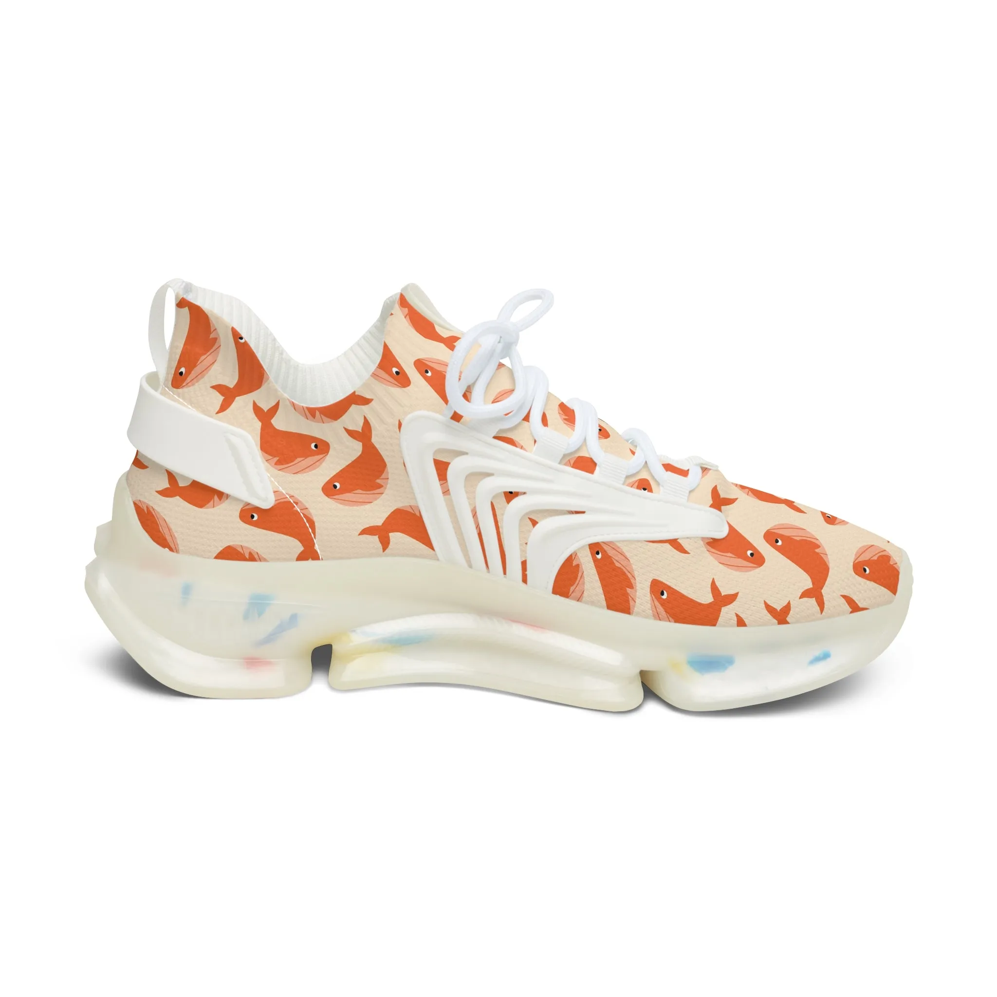 Adorable Red Whale Women's Mesh Sneakers