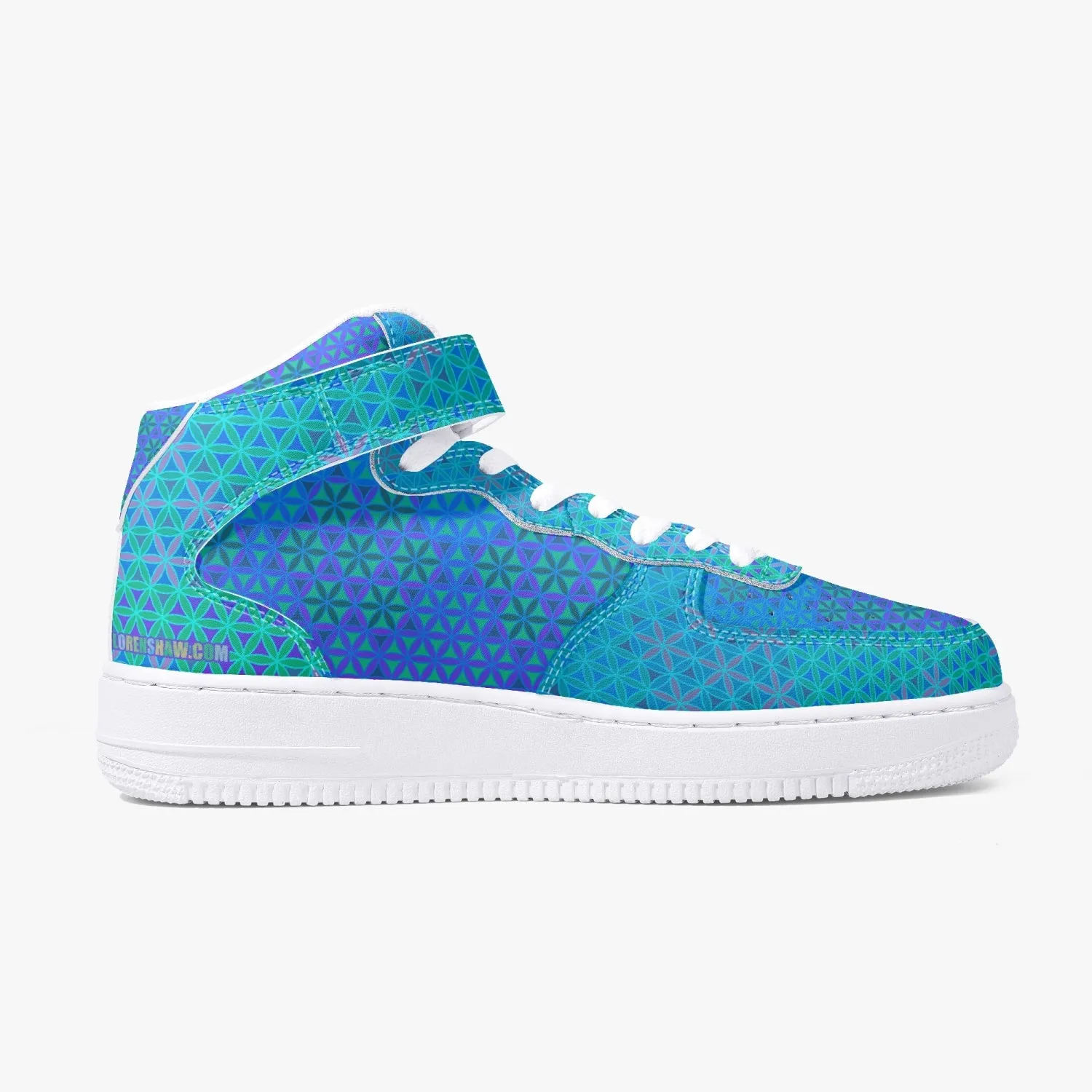 Aquamarine Flower of Life High-Top Sneakers