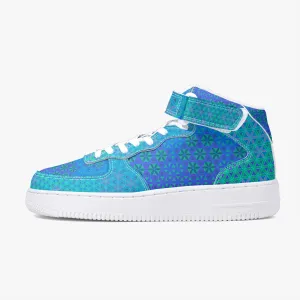 Aquamarine Flower of Life High-Top Sneakers