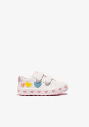 Baby´s White Hearts Sneakers