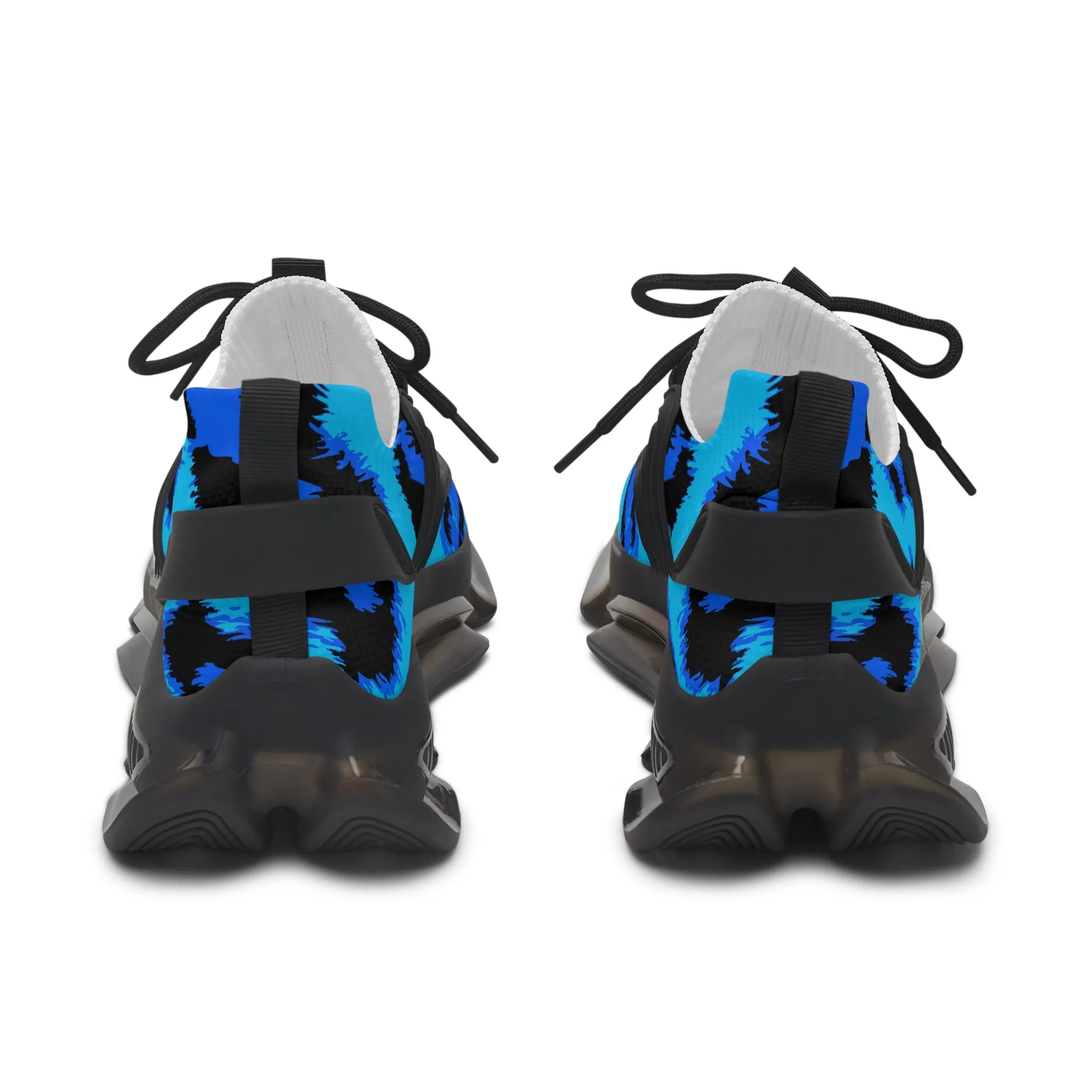 Blue Cheetah Pattern Women's Mesh Sneakers