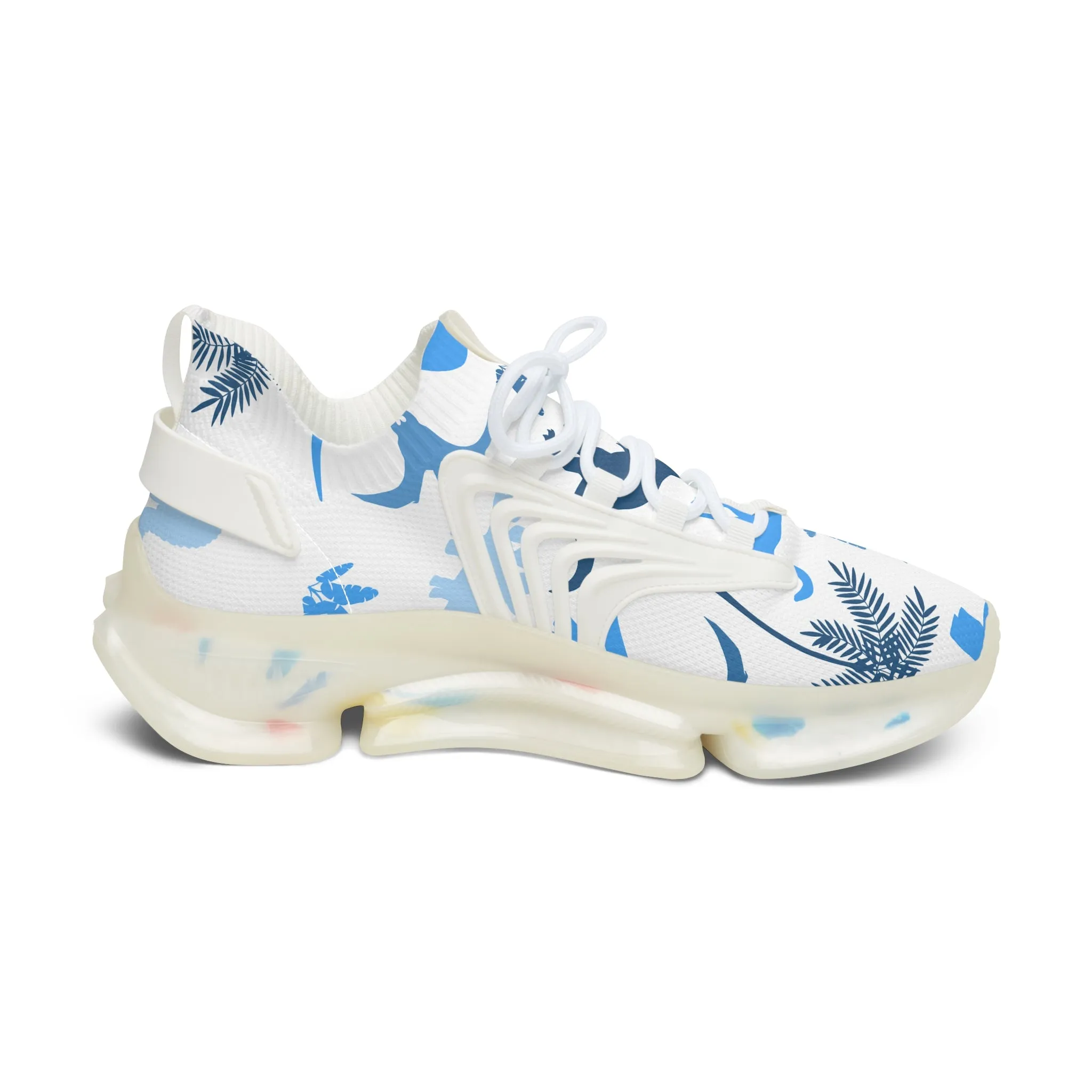 Blue Jurassic Dinosaurs Women's Mesh Sneakers