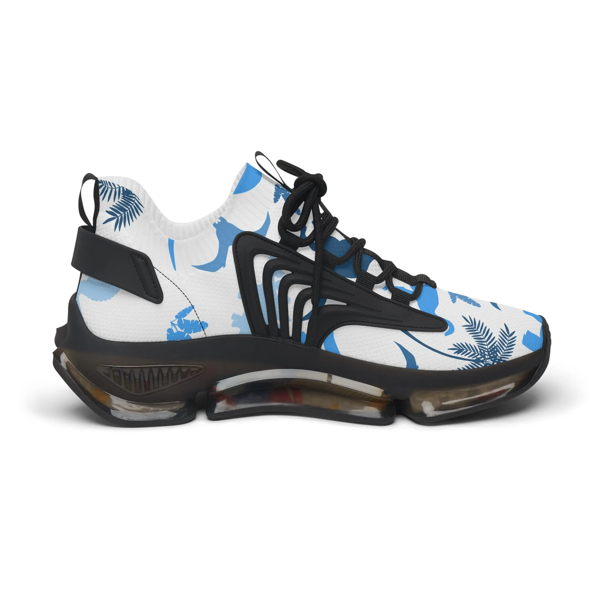 Blue Jurassic Dinosaurs Women's Mesh Sneakers