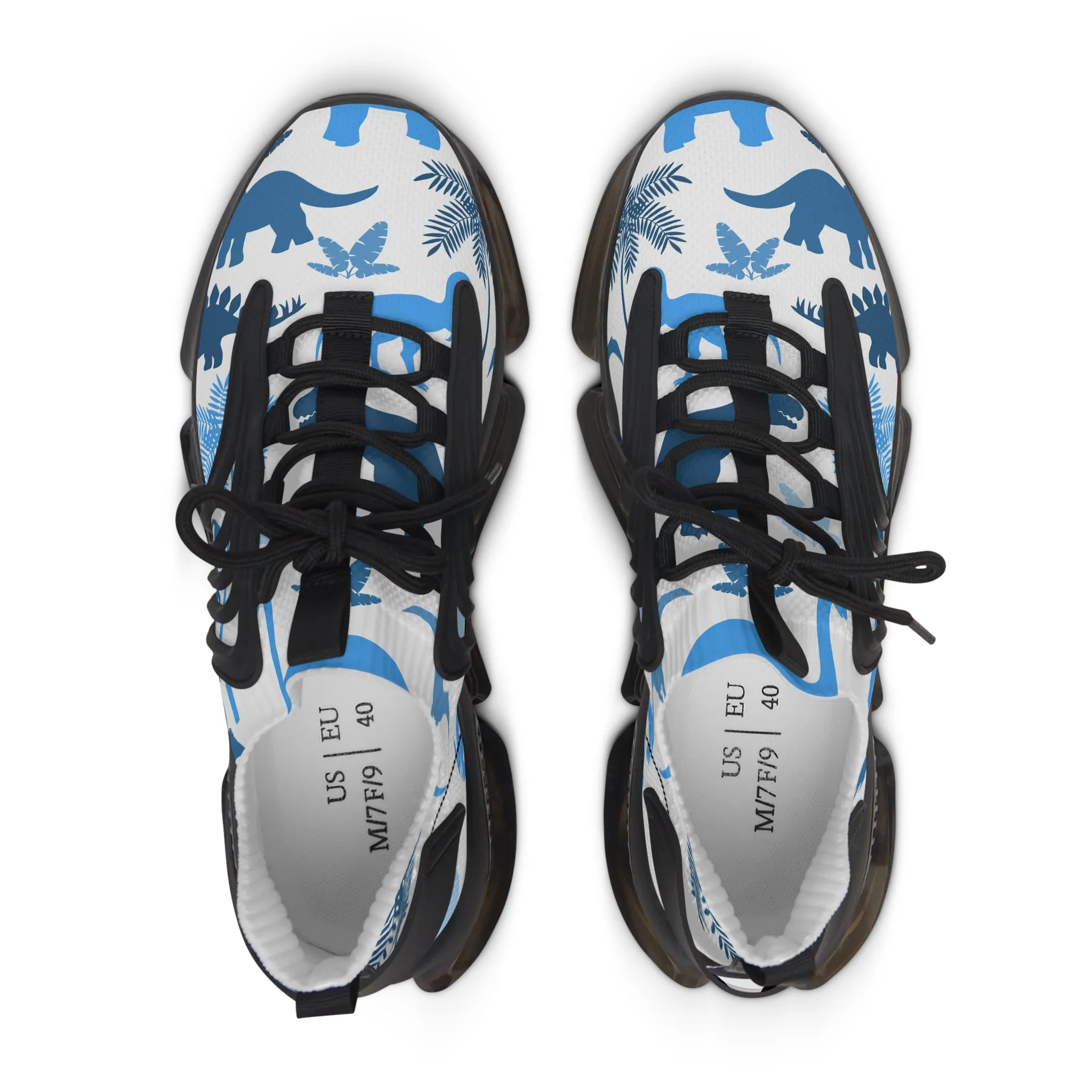 Blue Jurassic Dinosaurs Women's Mesh Sneakers
