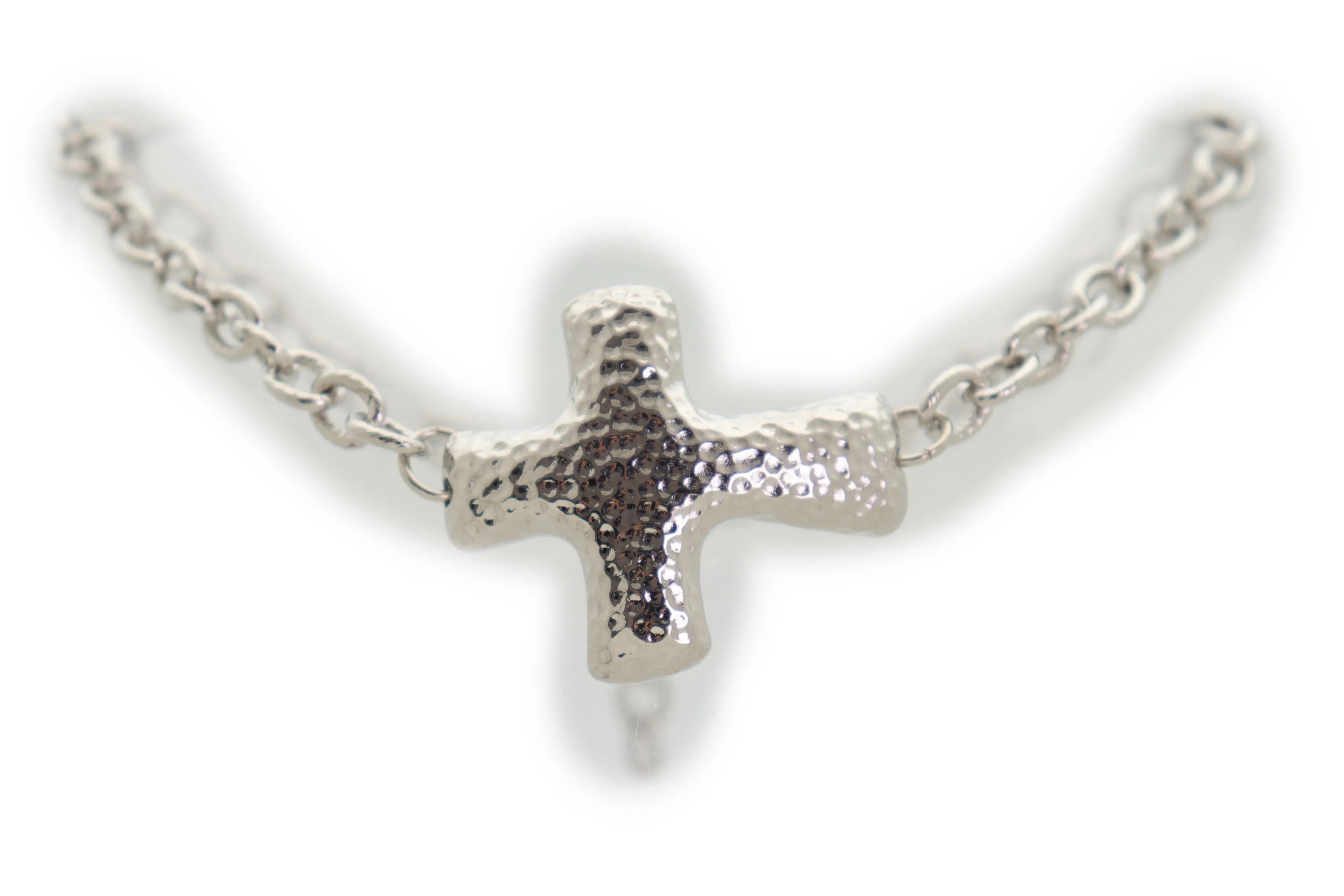Boot Silver Metal Chain Bracelet Shoe Religious Cross Charm Bling Anklet