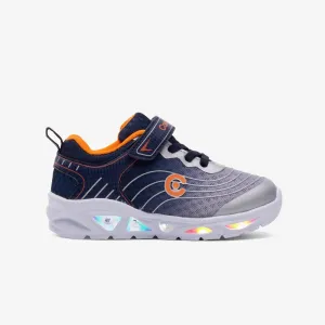 Boy's Navy Orange Sneakers with Lights