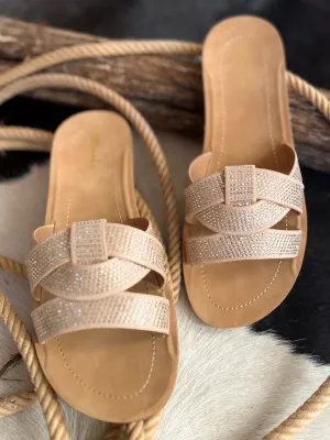 Cindy Sparkly Nude Slides* Cindy Sparkly Nude Slides*