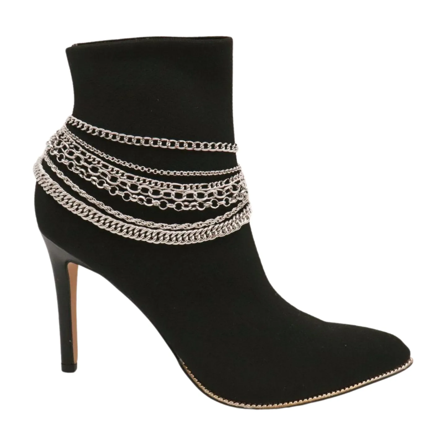 Classic Style Multi-Strand Silver Metal Boot Chain