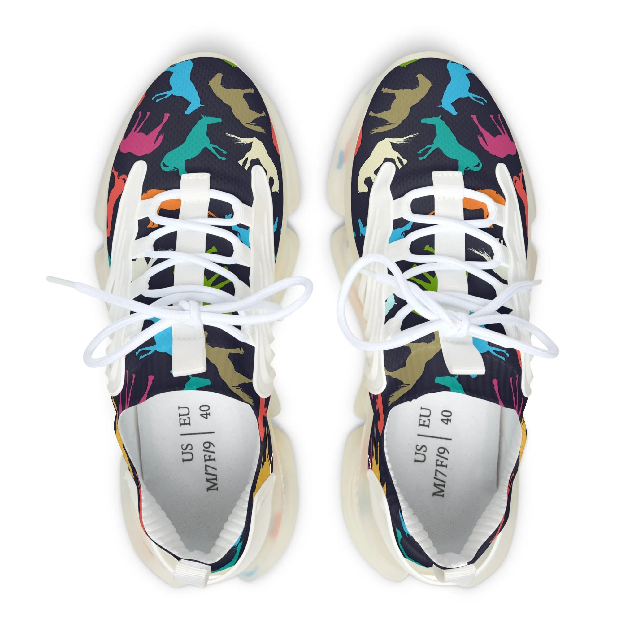 Colorful Horses Women's Mesh Sneakers