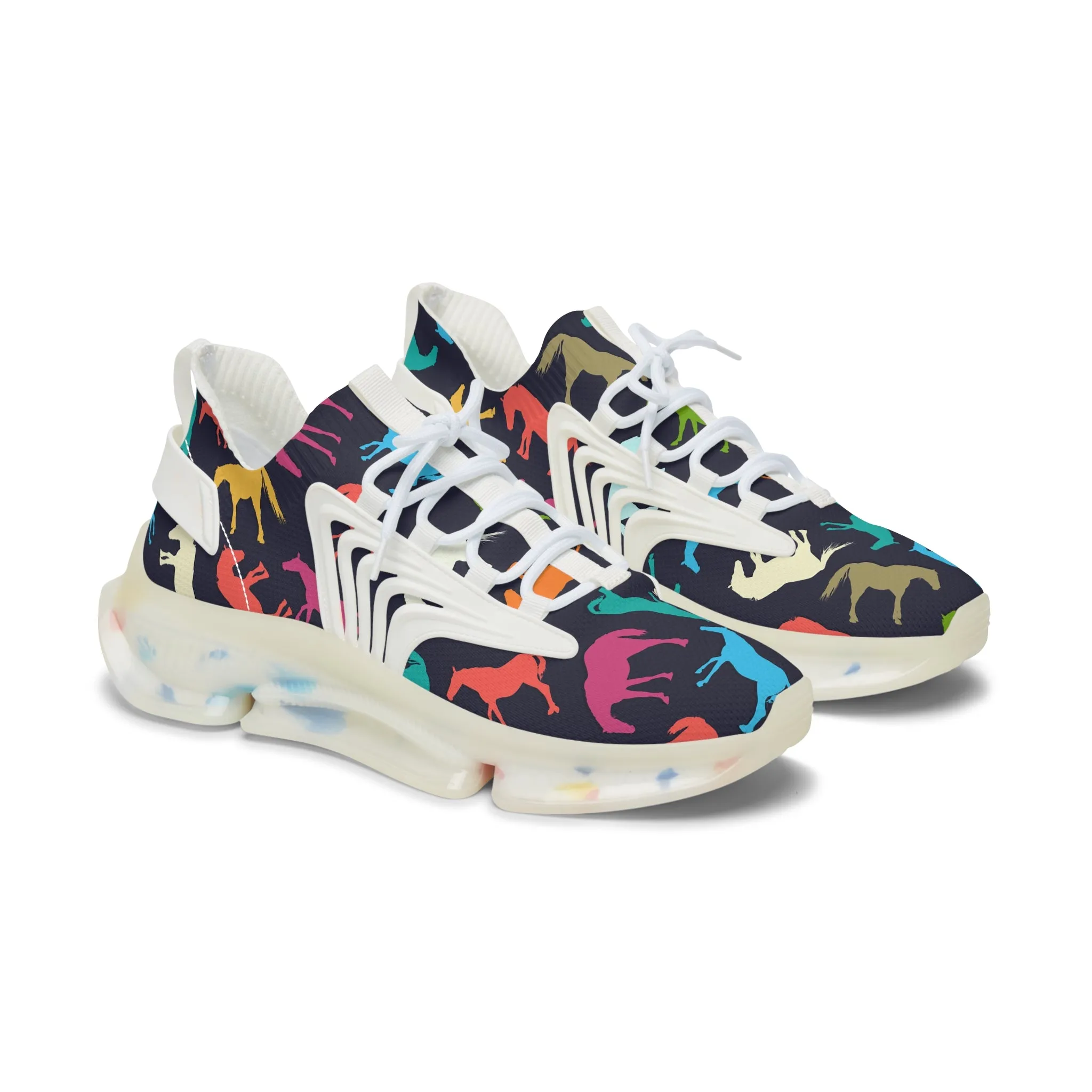 Colorful Horses Women's Mesh Sneakers