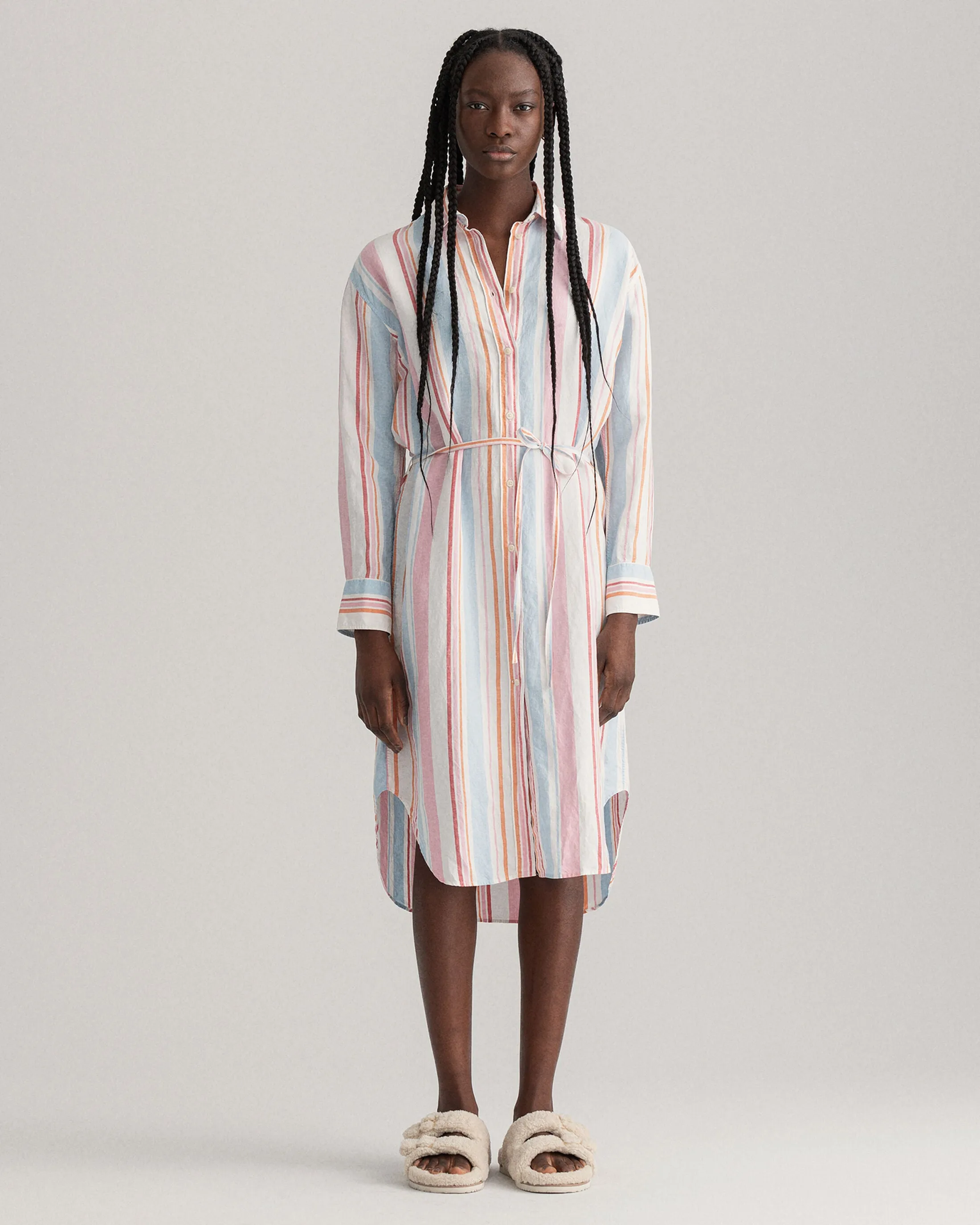 D1. Multistripe Shirt Dress - Multicolor