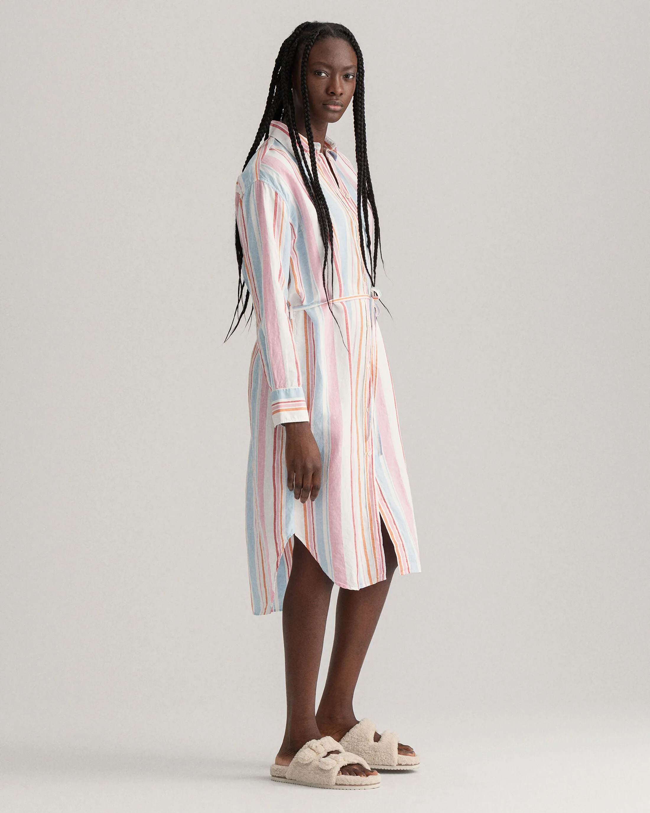 D1. Multistripe Shirt Dress - Multicolor