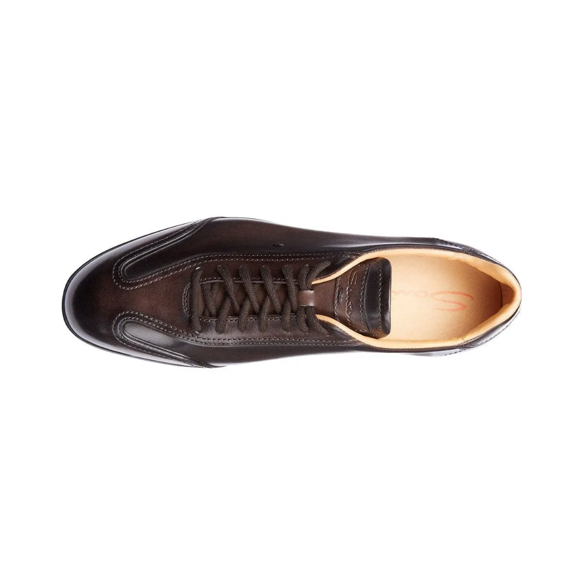 Dark Brown Leather Low Top Sneakers