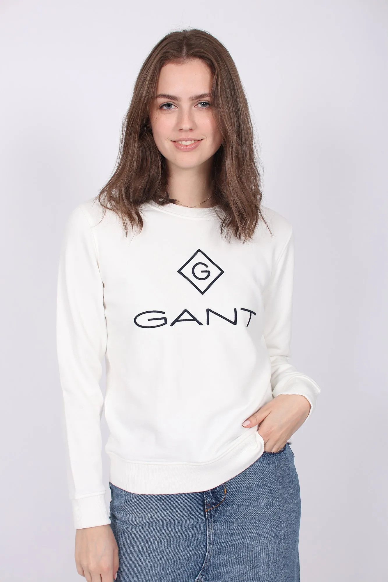 Gant Lock Up C-neck Sweat - Eggshell