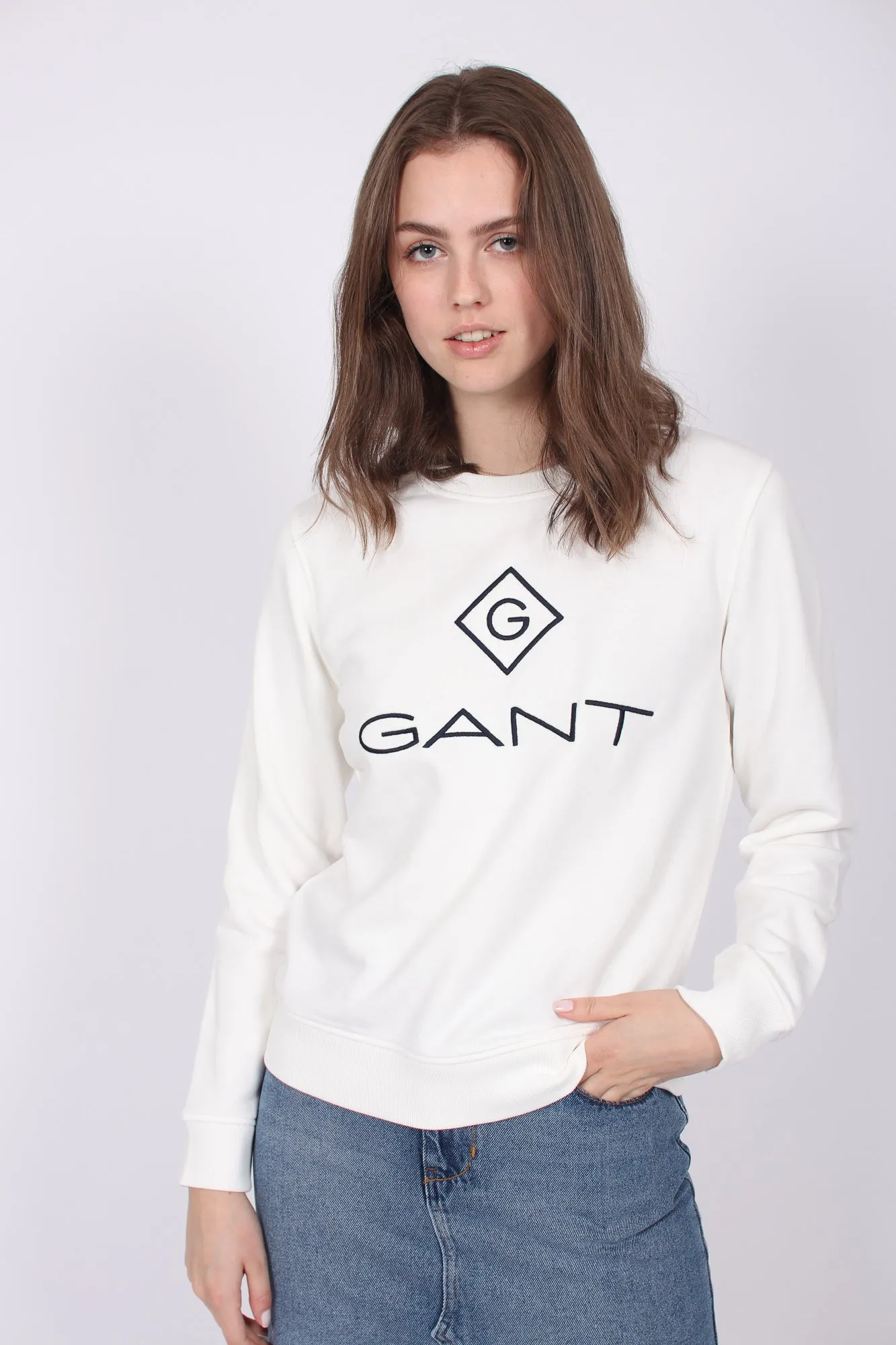 Gant Lock Up C-neck Sweat - Eggshell