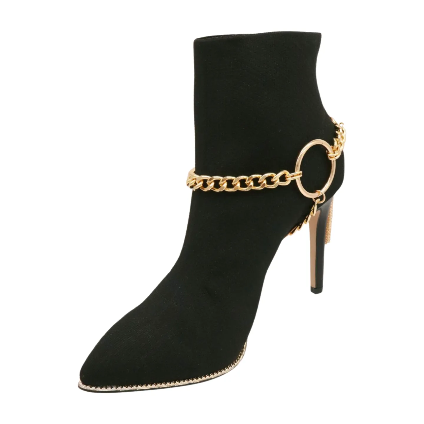 Gold Chain Boot Bracelet Shoe Circle Under Charm Tassel