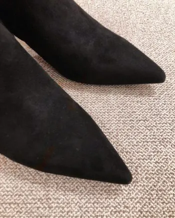 Herms Blanche Ankle Boots Black For Women 2.4in/6cm H202012Z 02360