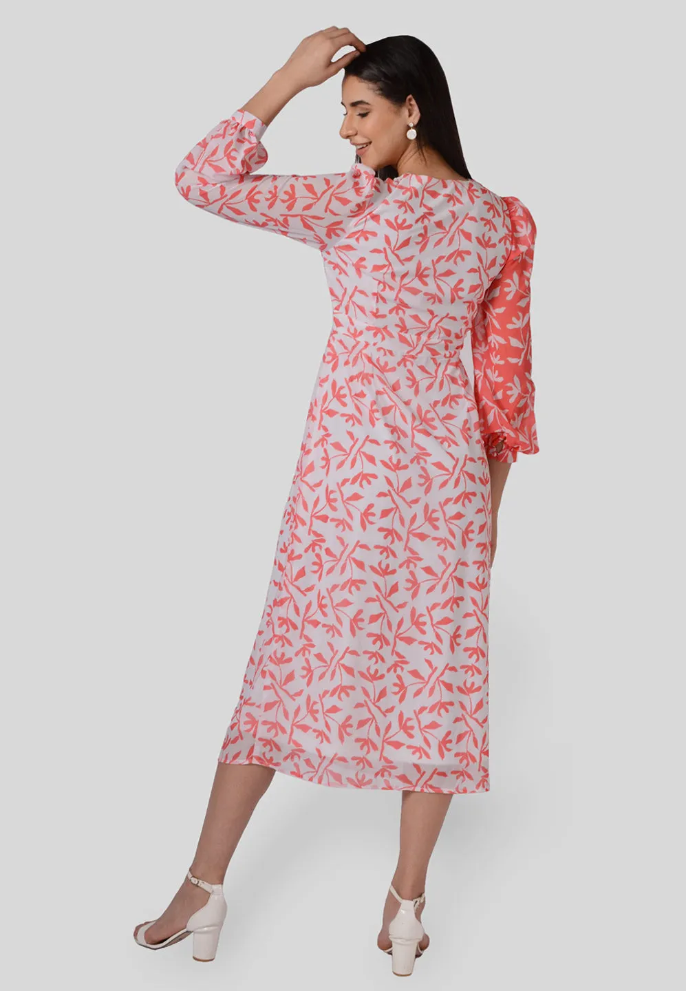 IS.U Floral Half an Half Button Down Dress