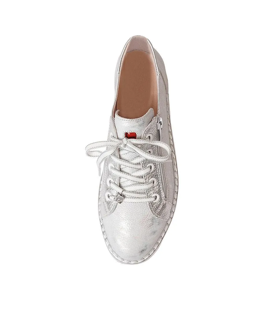 Js-2001 Silver Leather Sneakers