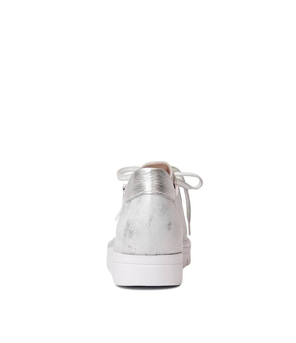 Js-2001 Silver Leather Sneakers