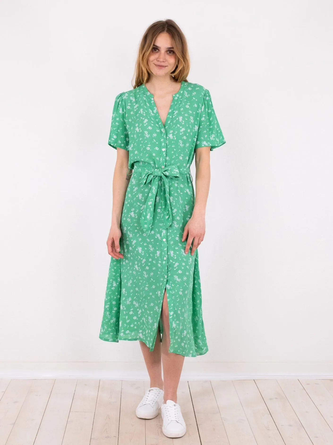 Lane Shade Flower Dress - Soft Green