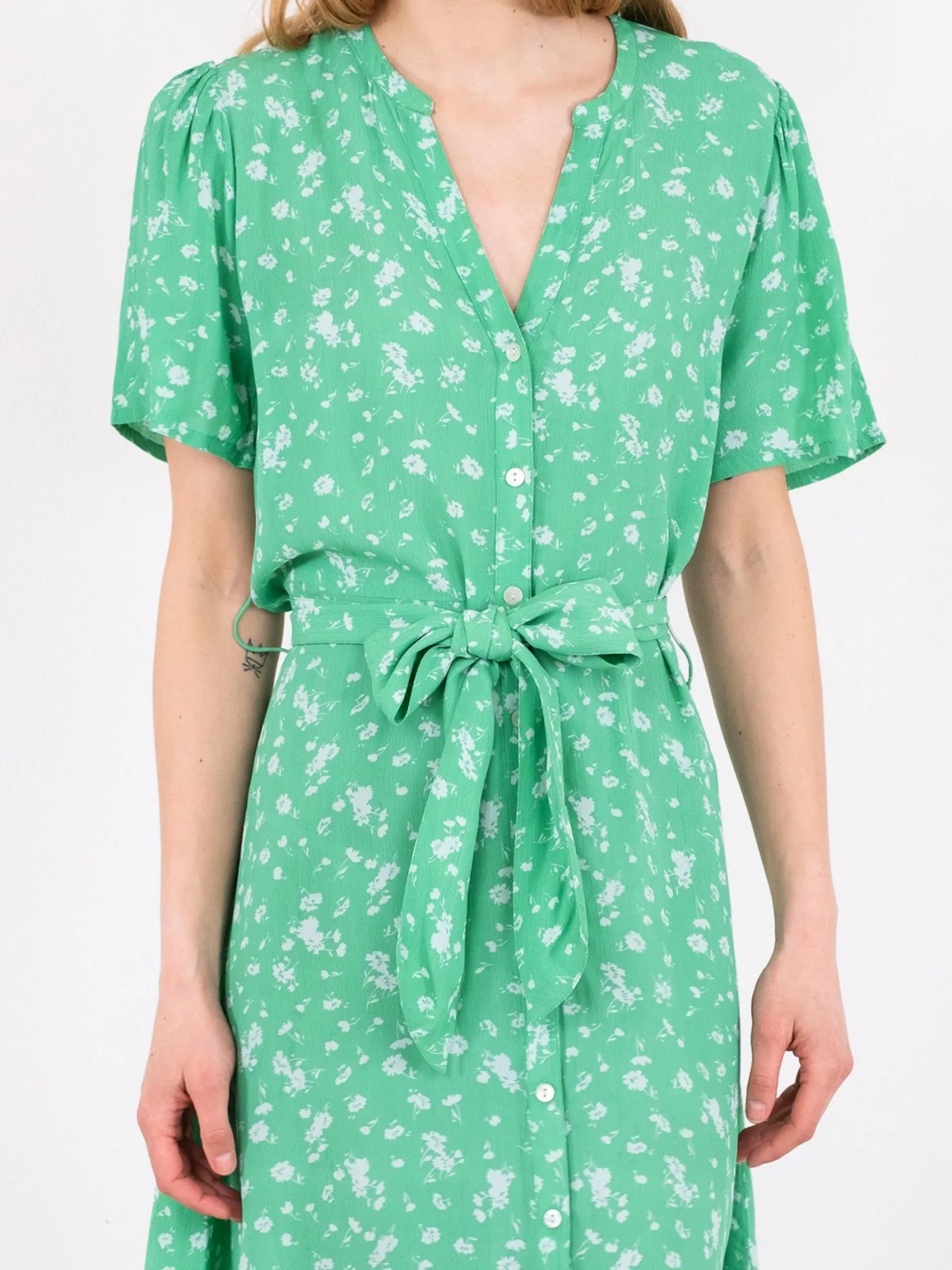 Lane Shade Flower Dress - Soft Green