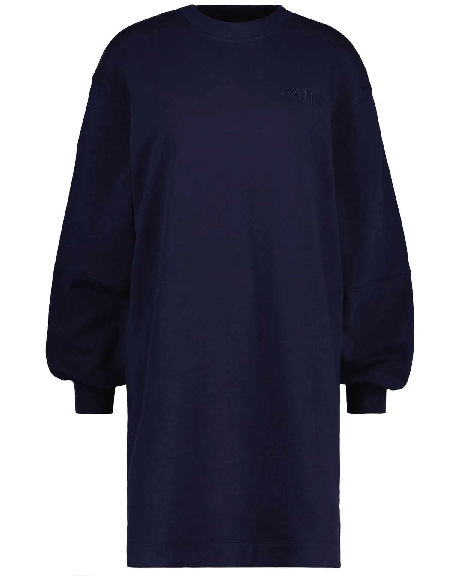 Logo Volume Ls C-Neck Dress - Evening Blue