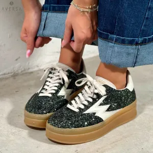 Moaconcept Sneaker emerald green glitter