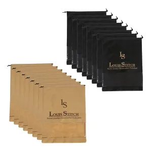 Non Woven Shoe Bag Pack Of  16 Black & Beige See Thru