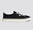 OCA Low Stripe Washed Black Canvas Contrast Thread Sneaker Women