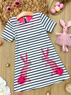 Pink and Chic Bunnies Striped Dress