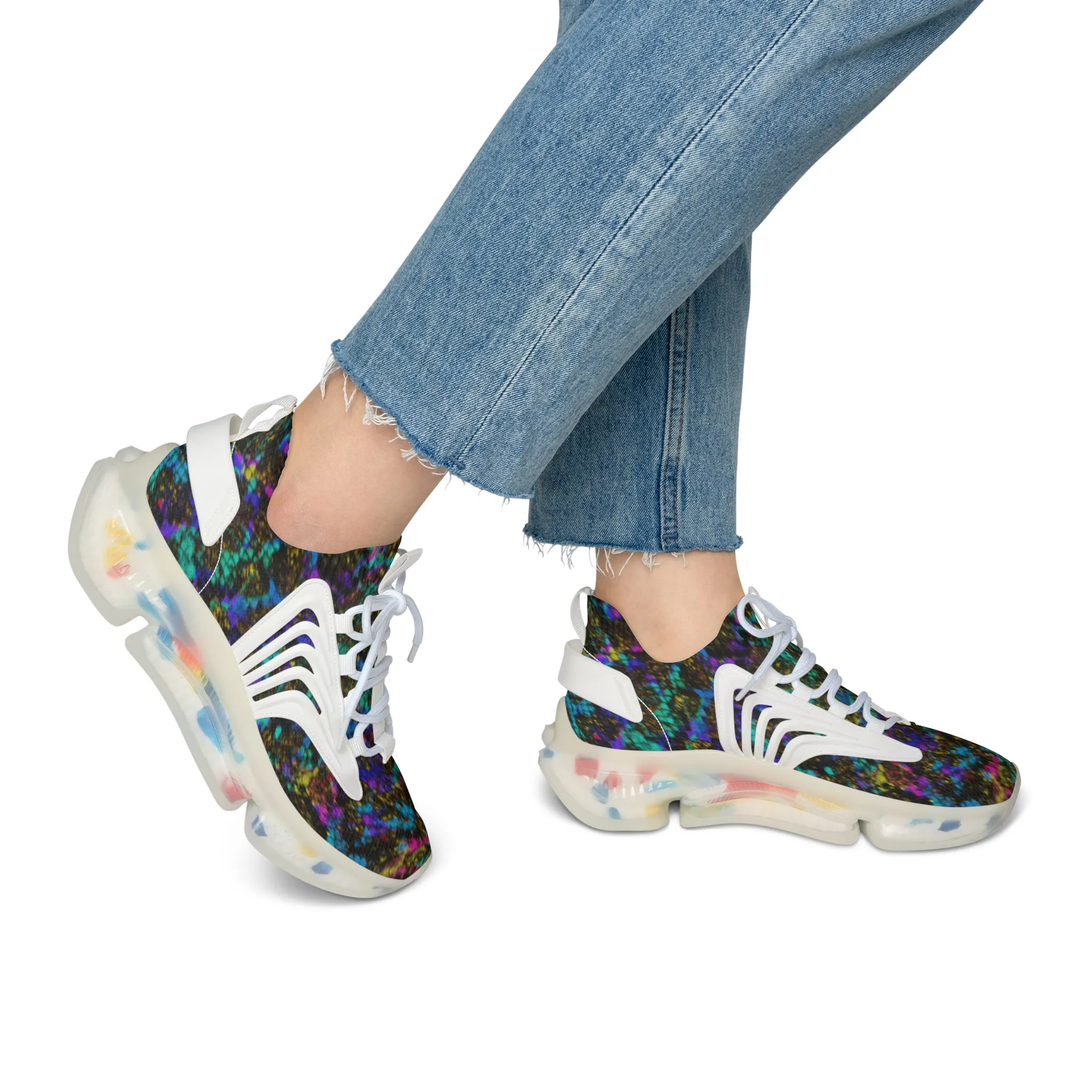 PTG Snakeskin Print Women's Mesh Sneakers