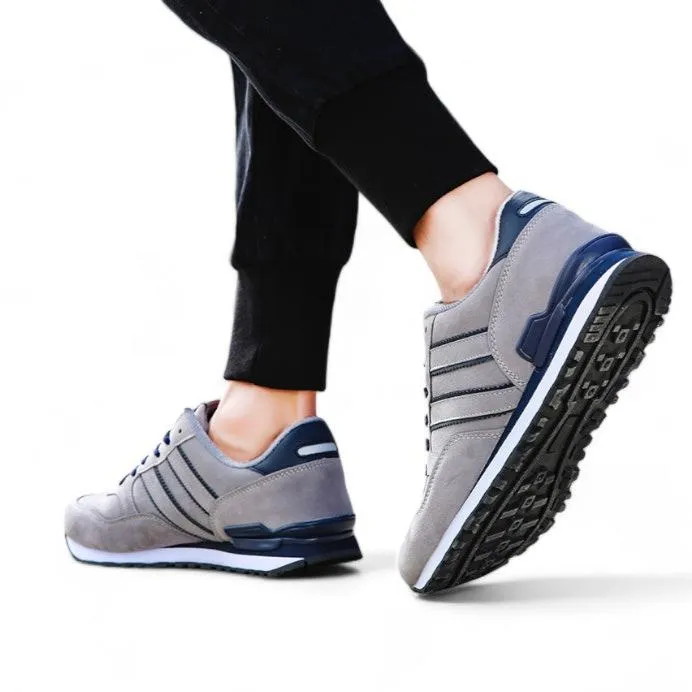 Soofeet Men Orthopedic Breathable Leather Running Shoes Light Athletic Casual Trail Sneakers