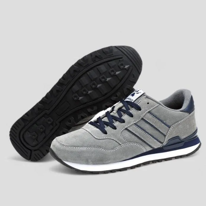 Soofeet Men Orthopedic Breathable Leather Running Shoes Light Athletic Casual Trail Sneakers