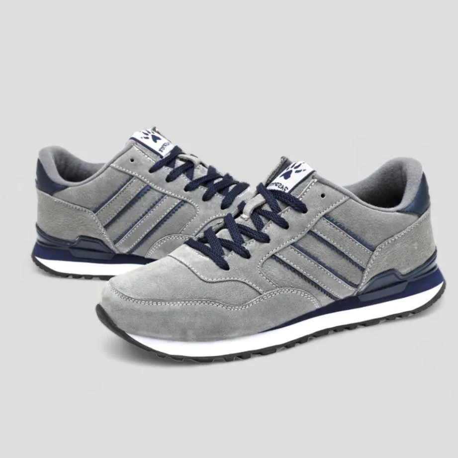 Soofeet Men Orthopedic Breathable Leather Running Shoes Light Athletic Casual Trail Sneakers