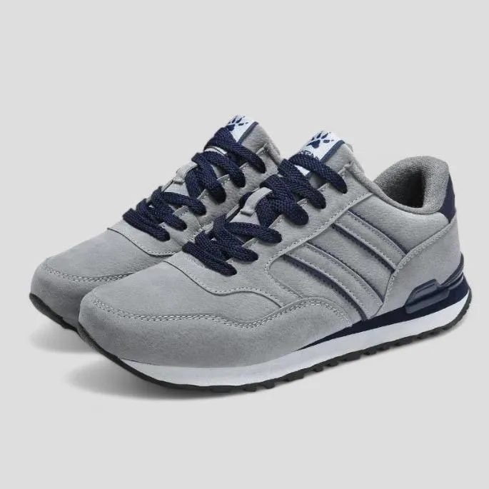 Soofeet Men Orthopedic Breathable Leather Running Shoes Light Athletic Casual Trail Sneakers
