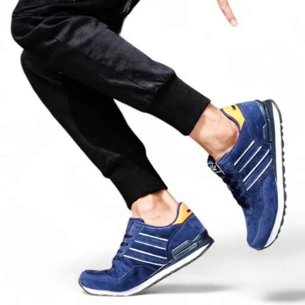Soofeet Men Orthopedic Breathable Leather Running Shoes Light Athletic Casual Trail Sneakers