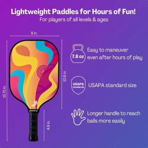 SWIVV Pickleball Paddle Set of 4 (Burst)